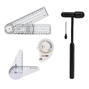 Imagem de Kit Fisioterapia Martelo De Buck + Goniômetro Grande + Goniometro Pequ