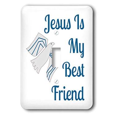 Imagem de 3dRose Image of Jesus Is My Best Friend - Interruptor de botão único (lsp_311805_1), varia