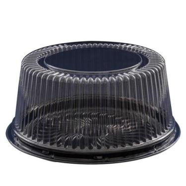 Imagem de Embalagem S50 redonda para bolos e tortas com tampa alta base preta co