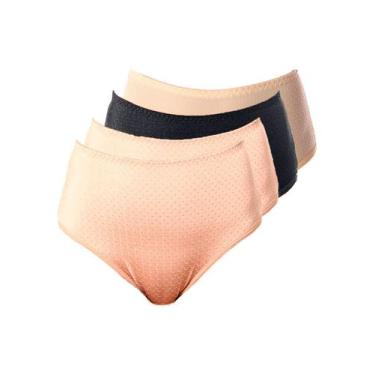 Imagem de Kit com 4 Calcinhas Alta Nova Bibelô Demillus 57487, Bege, M