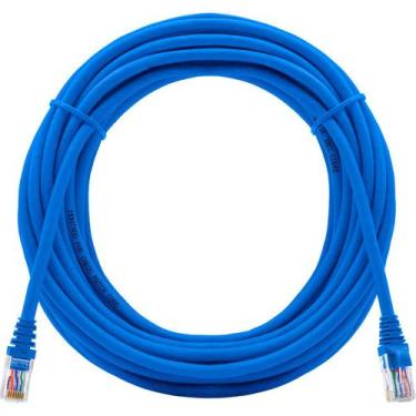 Imagem de Cabo De Rede 25 Metros Patch Cord Cat5e UTP 100% Cobre Azul - CABOS PA