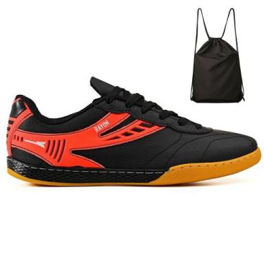 Imagem de Kit Chuteira Futsal Couro Futebol Quadra Salao + Mochila Adulto - Rayo