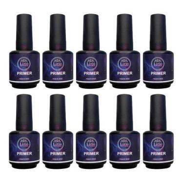 Imagem de Kit 10 Primer Lirió Unhas Porcelana Gel Acrigel Fibra Led Uv - Mr Vend