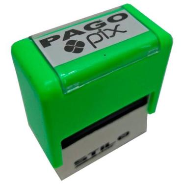 Imagem de CARIMBOS AUTOMÁTICOS PAGO PIX - MEDIDA 38x14MM - Stilo, VERDE LIMÃO