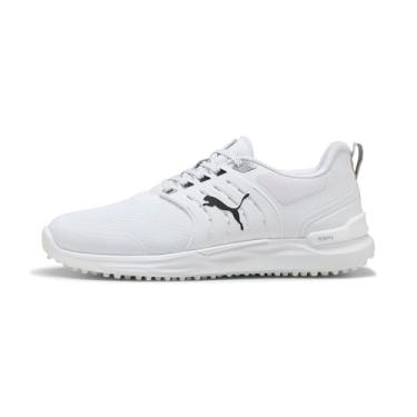 Imagem de PUMA Tênis de golfe masculino Ignite Elevate 2 Wide, Puma branco-puma preto-puma prata, 39