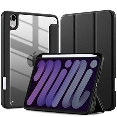 Imagem de Mastten Capa para iPad Mini 7 A17 Pro, para iPad Mini 7ª/6ª geração 2024/2021 8,3 polegadas com suporte para lápis, capa traseira transparente fina híbrida para iPad Mini 7/6 infantil,