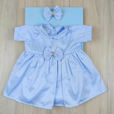 Imagem de Vestido Body Verão bebê 100% algodão - Antônio Baby, Azul bebê, M