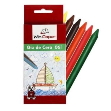 Imagem de Giz De Cera 6 Cores Pequeno Desenho Trabalho 3 Caixas