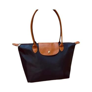 Imagem de Bolsa Tote De Nylon Dobrável Média Portátil Casual Versátil Bolsa De C