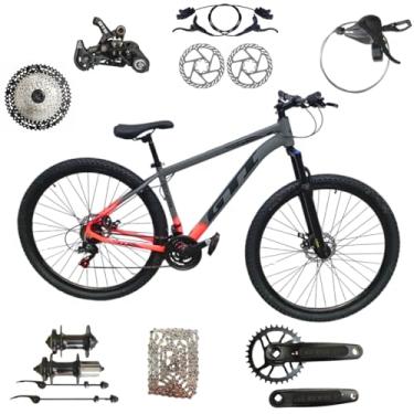 Imagem de Bicicleta Aro 29 GTI Roma 12 V MTB Index Disco Hidráulico Suspensão 80mm Unissex (Cinza/Laranja, 19)