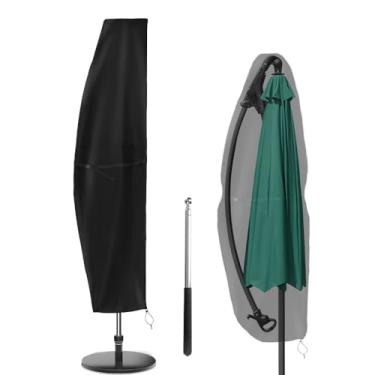 Imagem de LINLINJYA Capa Para Guarda-Sol De Pátio, 430D, Impermeável Externo Com Zíper E Cordão Guarda-Sóis Cantilever 9 A 13 Pés
