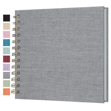 Imagem de Cherrich Pequeno Álbum De Recortes 7X7", Fotos Em Linho, Mini Recortes, Livro Memórias Com Páginas Brancas Kraft Para Casamento, Bebê, Família, Formatura, Viagem, Cachorro, Férias