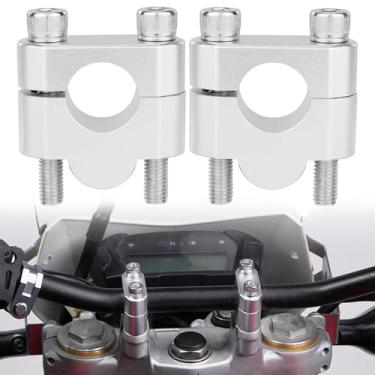 Imagem de Xitomer Elevadores de guidão de 22 mm para motocicleta ATV Dirt Bike com braçadeiras adequadas para MT-25, MT-03, WR250R, braçadeiras de guidão adequadas para DR 250 V-Strom 650 (prata areia, 20 mm))