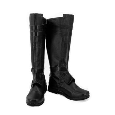Imagem de picmefee Botas de cosplay Obi Wan Kenobi Anakin Skywalker para cosplay e festa de Halloween, Anakin preto, 9 Wide