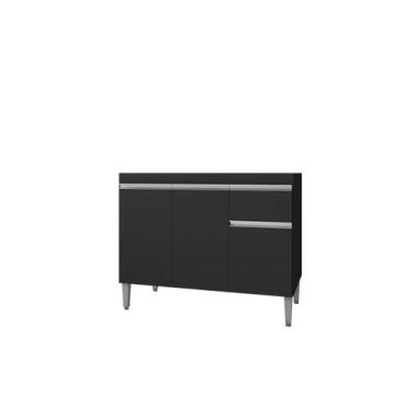 Imagem de Gabinete de Pia Armário Tatiane 100cm Preto S/Tampo - AJL Móveis