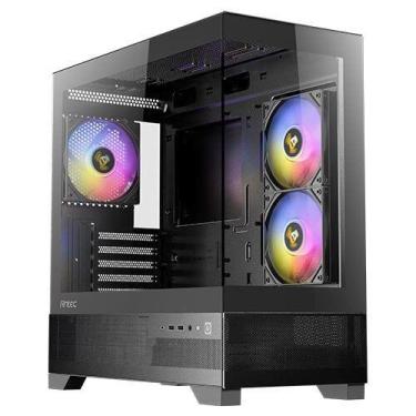 Imagem de Gabinete gamer aquario antec cx500m rgb, preto, mid tower, com 3 fans 
