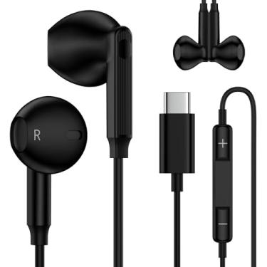 Imagem de Fones de ouvido Samsung S25 Ultra FE USB C com fio para Galaxy S25 Edge S25+ Z Fold7 Z Flip7 FE S24Ultra/A17 A26 A36 A56, fone de ouvido intra-auricular tipo C com microfone e controle de volume