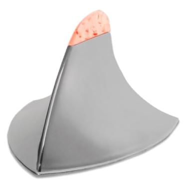 Imagem de Antena Tubarão Shark Cromado Led Vermelho Decorativa Para Teto de Carro Veículo Universal Parte Meio do Teto