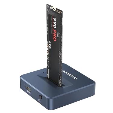 Imagem de ANYOYO Adaptador Para Leitor De Ssd M.2 Nvme, 10 Gbps Usb Com Chave M/B E M, Suporte Sem Ferramentas (Chave M) (B+M 2230 2242 2260 2280)