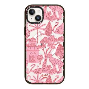 Imagem de CASETiFY Capa Impact para iPhone 14 Plus [4X testado contra quedas de grau militar/proteção contra quedas de 2,5 metros/compatível com Magsafe] - Cheetah Paradise Pink - preto transparente