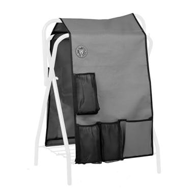 Imagem de Harrison Howard Saddle Rack Saver com bolsos de armazenamento, acessório de armazenamento de aderência de cavalo para rack de sela portátil suprimentos estáveis organizador de aderência cinza