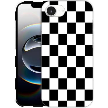 Imagem de SM CASES Capa para iPhone 16e - Capa de plástico rígido com estampa 3D com estampa quadriculada compatível com iPhone 16e