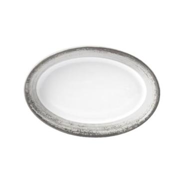 Imagem de Travessa Rasa Oval 17cm Porcelana Schmidt - Dec. Esfera Cinza 2416, 24
