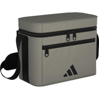 Imagem de adidas Bolsa térmica, isolada, atlética, durável, para viagem, comida e bebida, com alça fria/quente, cinza prateado/preto, tamanho único, Prata seixo cinza/preto, One Size, Bolsa térmica, isolada,