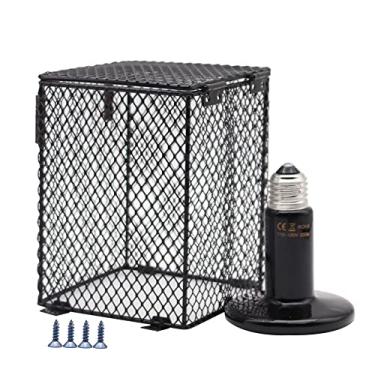 Imagem de MODUODUO Abajur de réptil, abajur de aquecimento, abajur de cerâmica de 100 W, protetor de aquecedor cubiodo, antiqueimadura para lagartos, aranhas e anfíbios, tartarugas lagartixas