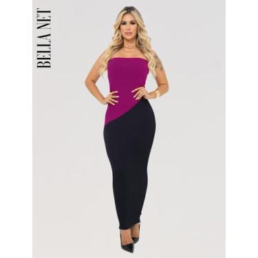 Imagem de Vestido Yasmin Longo Bandeau Sem Alças sem alça Anarruga Tecido Grosso