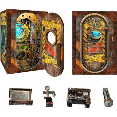 Imagem de DIY Book Nook Kit - 3D Wooden Puzzle Miniature Dollhouse with LED Light Set Dust Cover,Miniature House Kit for Bookshelf Insert Decor Crafts for Adults Teen Gift-10000 Leagues Under The Sea（SQ-39）