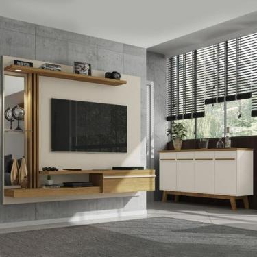 Imagem de Sala de Estar Completa para TV Até 55 Polegadas Denver Cinamomo/Off Wh