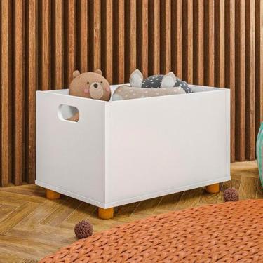 Imagem de Baú de Brinquedos Branco 15310 - Olivar Móveis, Branco, Retro