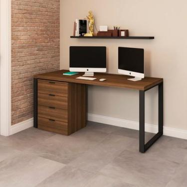 Imagem de Conjunto Home Office Escrivaninha 120 Cm e Gaveteiro Munique - Kappesb