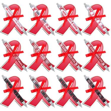 Imagem de Thenshop Os conjuntos de presente de dia livre de drogas incluem 24 canetas esferográficas sem drogas a granel, 24 peças de blocos de notas adesivas de fita vermelha e fitas vermelhas para presentes