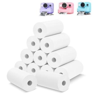 Imagem de Rolo de papel para impressão de fotos instantâneas para câmera infantil, refil de impressão térmica Leebotree de 12 rolos adequado para a maioria das crianças. Inclui ESOXOFFORE/Dylanto/DUDUDRAGON