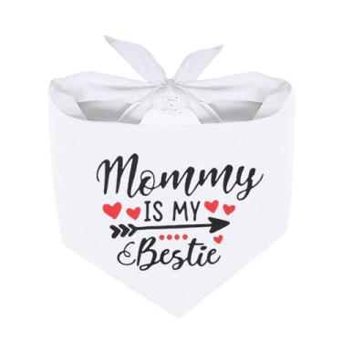 Imagem de Cachecol bandana triangular para cães, fantasias para cães, mamãe e mãe, presentes para mulheres, Natal, noivado, casamento, presente de aniversário para amantes de cães, bandana para donos, ideias de