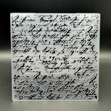 Imagem de Modelo de pasta de plástico em relevo, textura inglesa, escrita à mão, 14 x 14 cm para fazer cartões, faça você mesmo, scrapbook, papel, artesanato, artesanato, scrapbook, artes, decoração