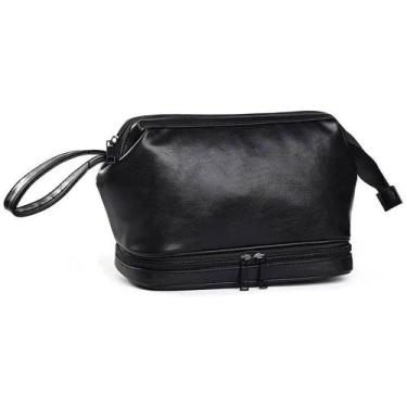 Imagem de Necessaire Masculina Reforçada com Dois Bolsos - Malissima, Preto