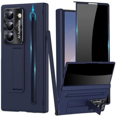 Imagem de YQODSZ Capa para Samsung Galaxy Z Fold 6 com suporte para caneta S e Stylus, Z Fold 6 capa fina de corpo inteiro com protetor de tela de privacidade, suporte para câmera, antiespião, capa protetora