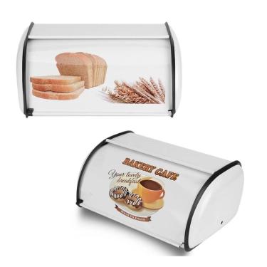 Imagem de Porta Pao Decorado Tampa Retratil Cesto Bolo Grande Capacidade Vintage Hotel Cafe Vintage