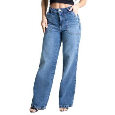 Imagem de Calça Jeans Sawary Wide Leg - 280598 - Azul 42, Azul, 42