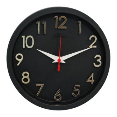 Imagem de Relógio de Parede Silencioso 24cm Dourado e Preto – Moderno e Decorativo para Sala e Quarto