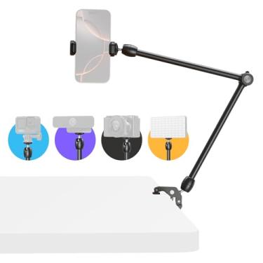 Imagem de SmallRig Suporte de braço mágico de mesa com kit de braçadeira em forma de caranguejo, liga de alumínio, 61,7 x 11,4 x 2,8 cm, carga útil de 300 g, para smartphones, webcams, câmeras de ação, 5624