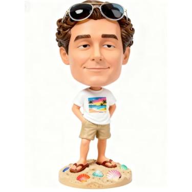 Imagem de Bobblehead personalizado feito à mão da sua foto - perfeito para mesa e painel de carro, lembranças exclusivas de caminhadas, lembrança especial
