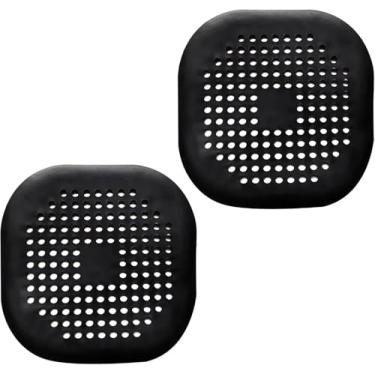 Imagem de 2 peças (preto, preto) ralo de chuveiro apanhador de cabelo rolha de banheira, protetores domésticos com tampa de pia de armadilha de água para banheiro, banheira e cozinha