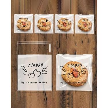 Imagem de 100 unidades de sacos autoadesivos de doces para biscoitos - sinal de palavras doces, autovedante, saco de guloseimas de celofane, sacos de presente para lembrancinhas de festa infantil, doces de