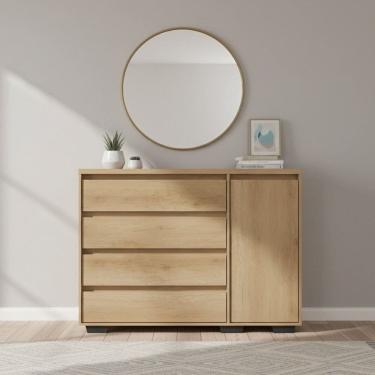 Imagem de Cômoda Thb 4 Gavetas 1 Porta Aurora Capuccino