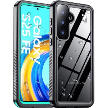 Imagem de Temdan Capa impermeável para Samsung Galaxy S25 FE, [proteção contra quedas de grau militar] [IP68 debaixo d'água] Capa resistente à prova de choque de corpo inteiro para S25 FE de 6,7 polegadas