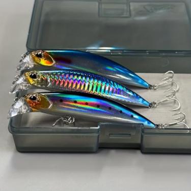 Imagem de 3 peças 11 cm 30 g Minnow Isca Isca Carkbait Wobblers Swimbait Equipamento de pesca que afundam Jerbaits artificiais Wobbler para equipamentos de pesca de truta de robalo (AH1131-4,3'' 31,2 g)